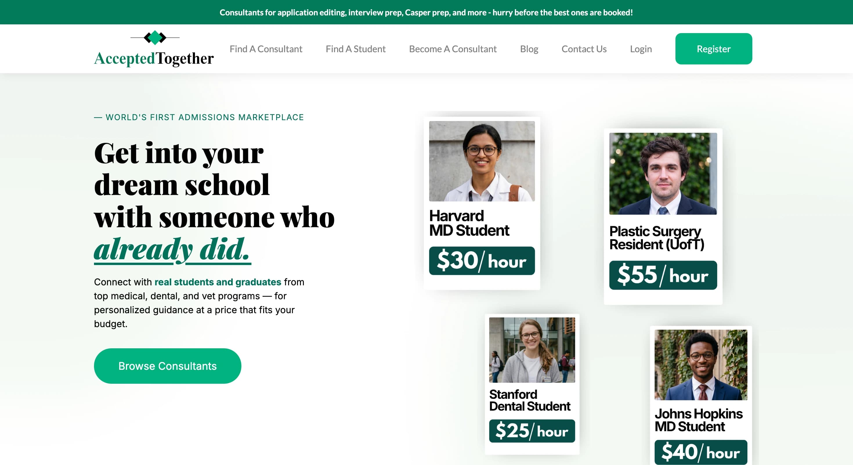 The Peer Admissions Marketplace