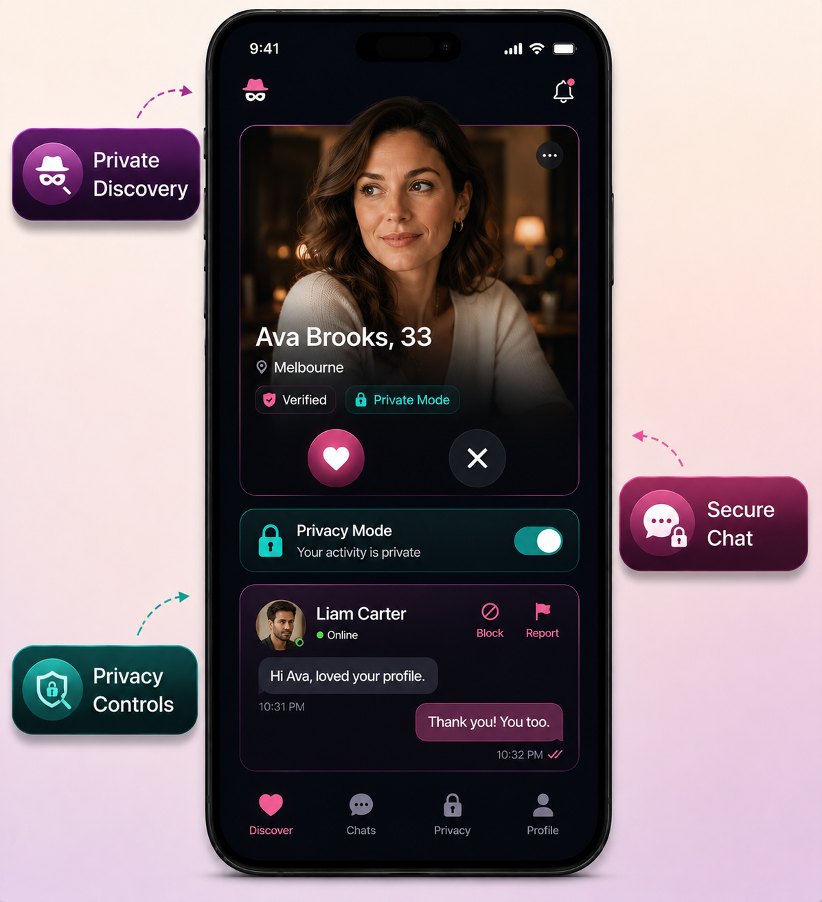 Ashley Madison clone member dashboard