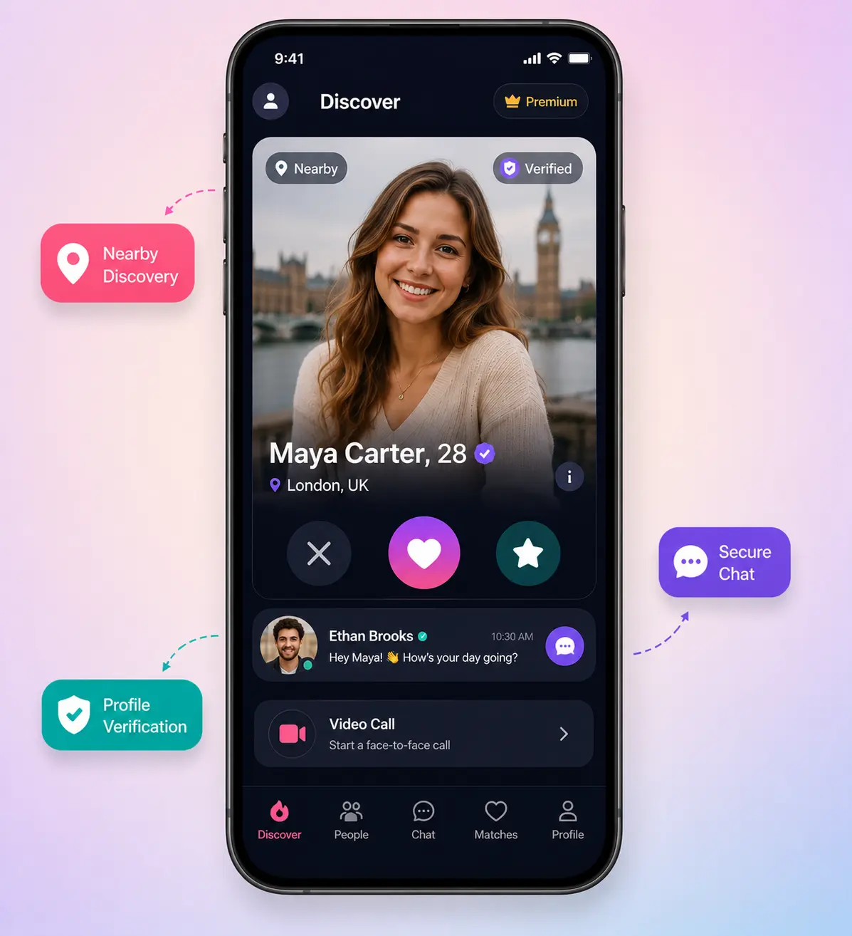 Badoo Clone Member App UI Setup