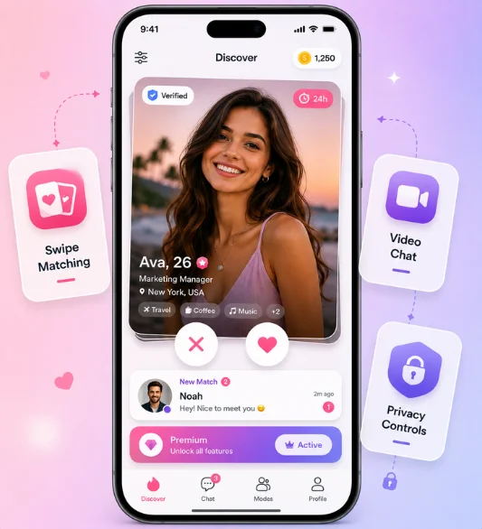 Bumble Clone User Dashboard Preview