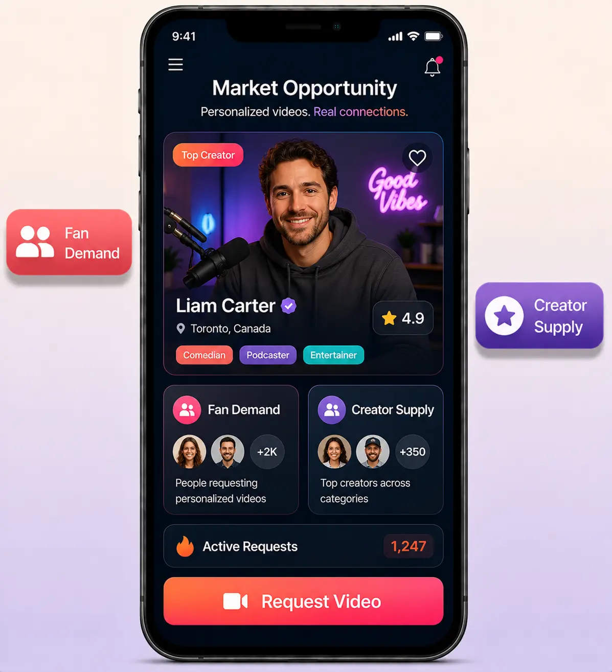 Celebrity Shoutout App Booking Mockup