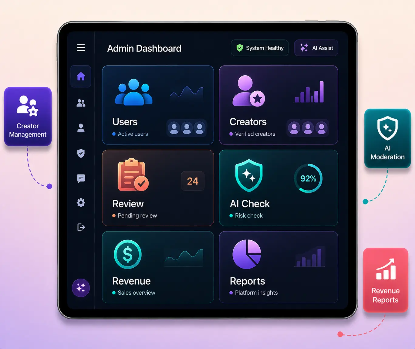 fanvue-clone-admin-dashboard-mockup