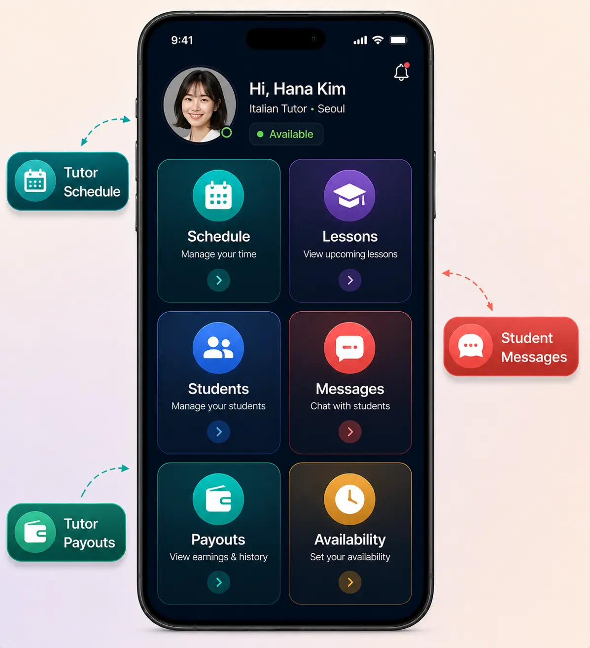 italki clone tutor features