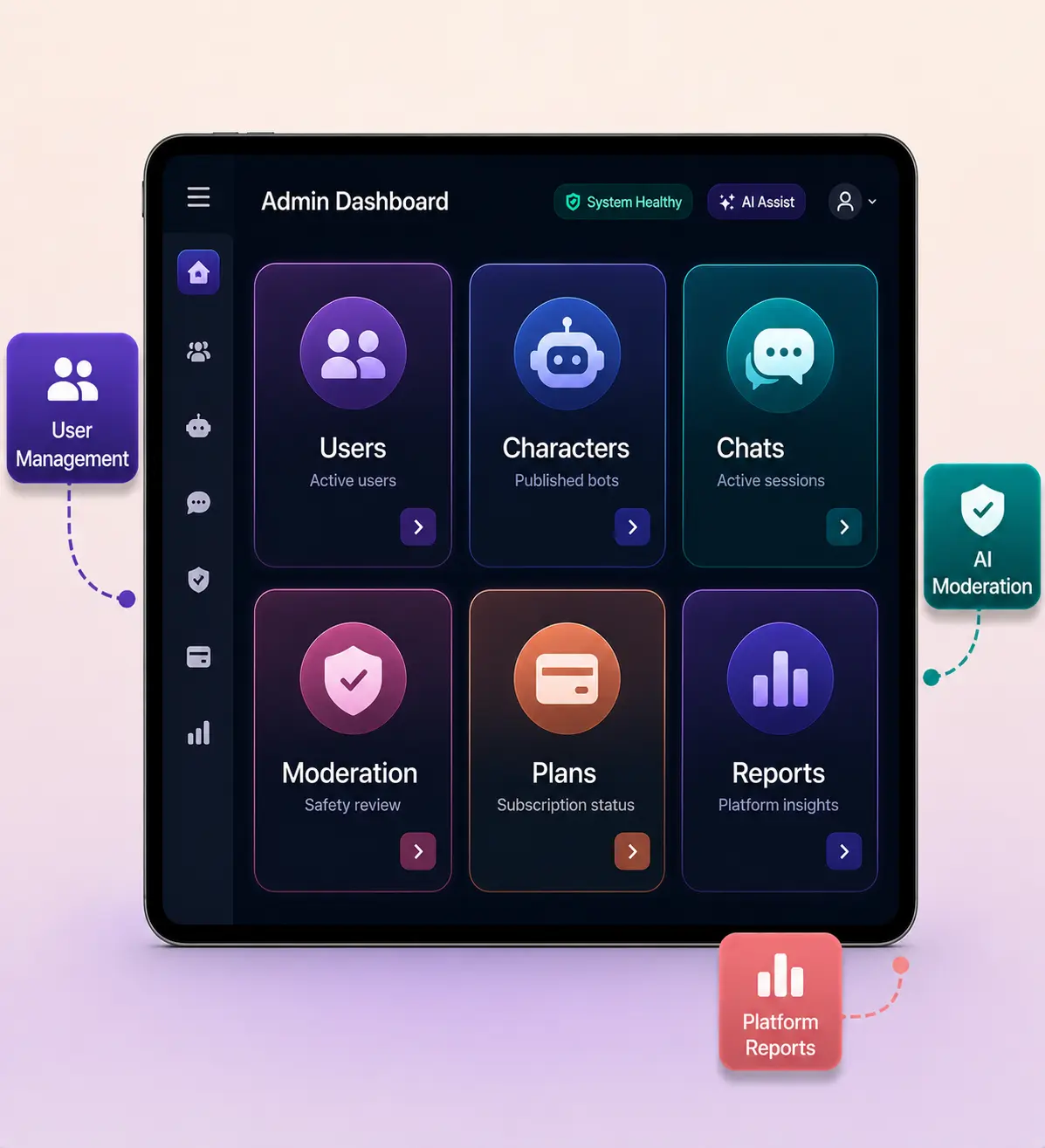 janitor-ai-clone-admin-dashboard-mockup