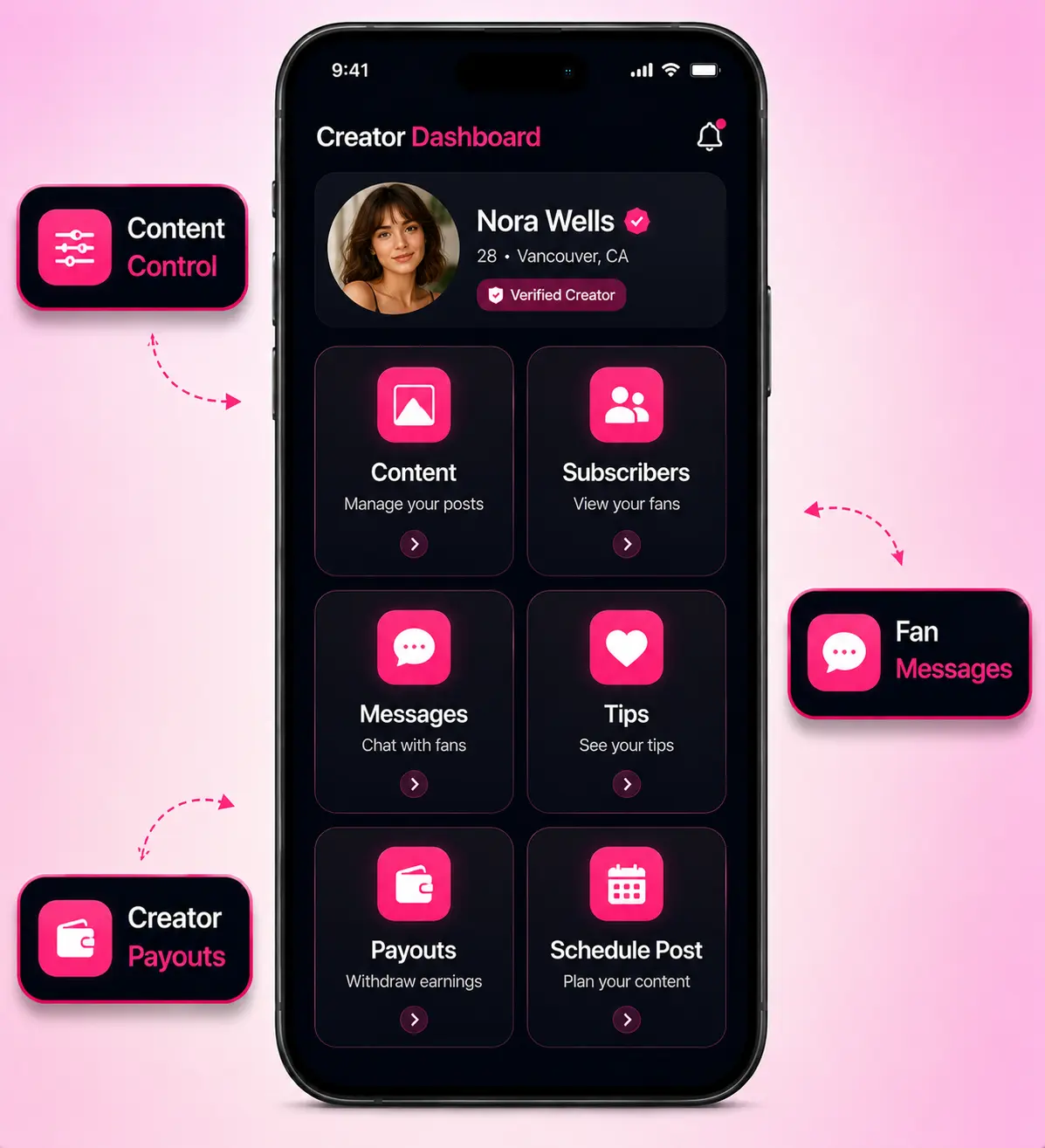LoyalFans clone creator interface