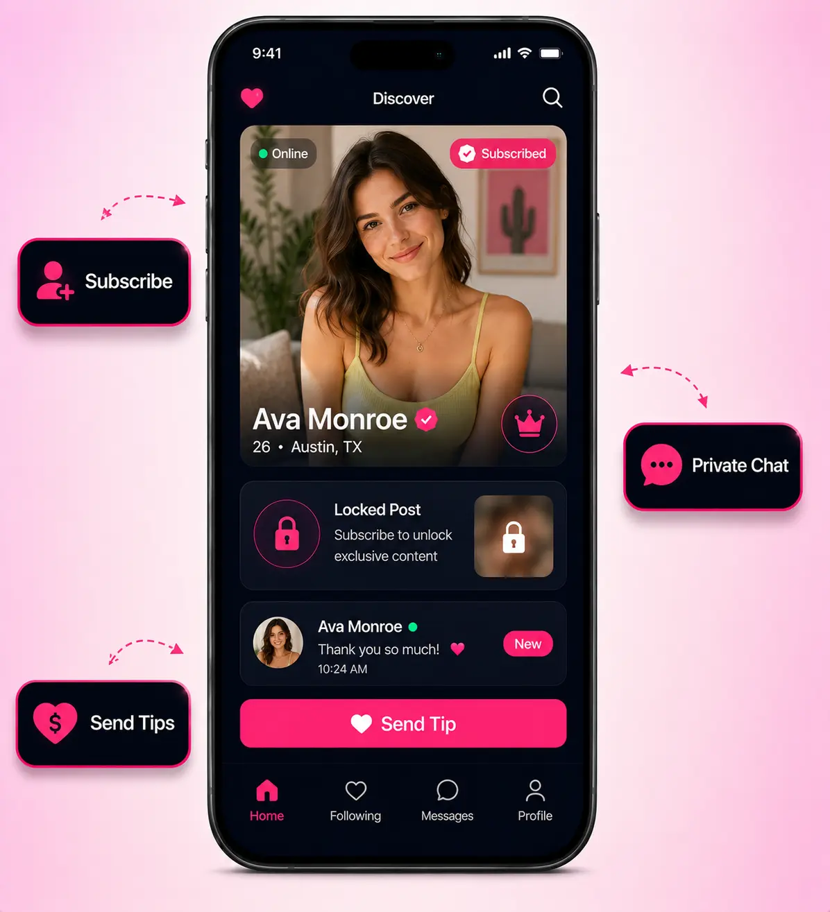 LoyalFans clone fan interface