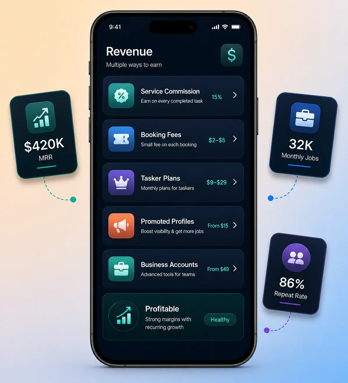 taskrabbit-clone-revenue-model-mockup