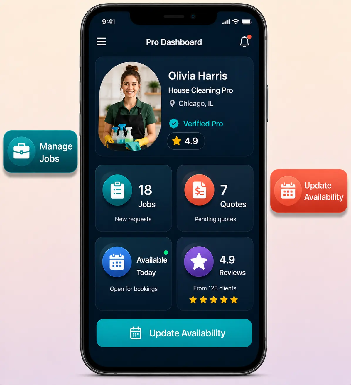 Professional Dashboard UI Mockup