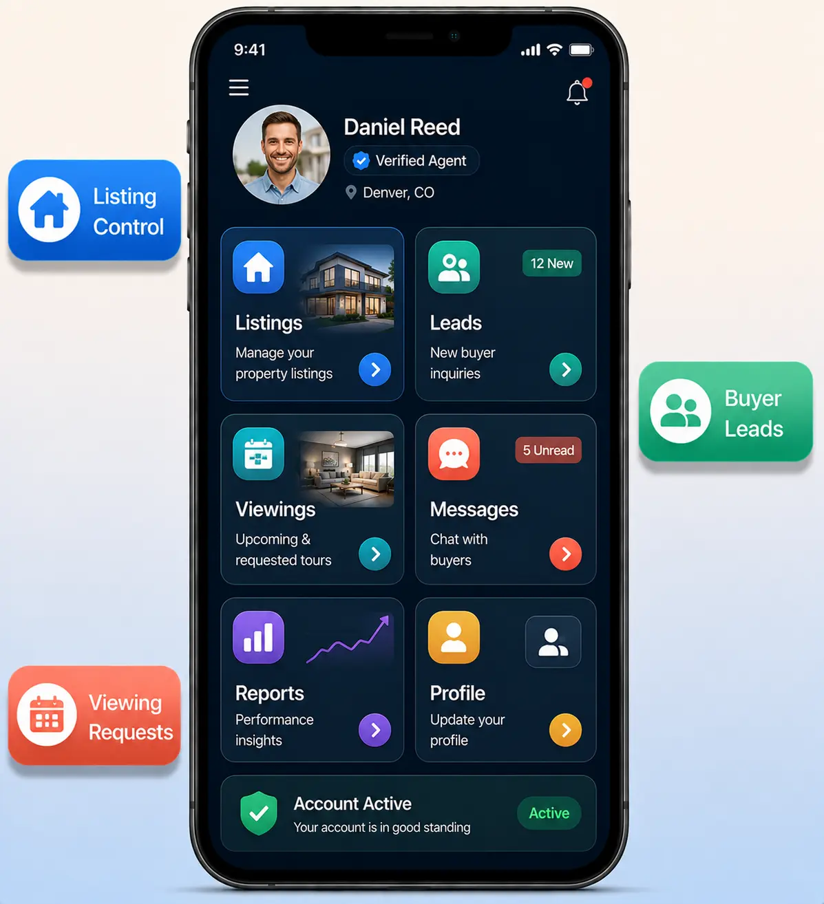 Zillow clone agent features dashboard
