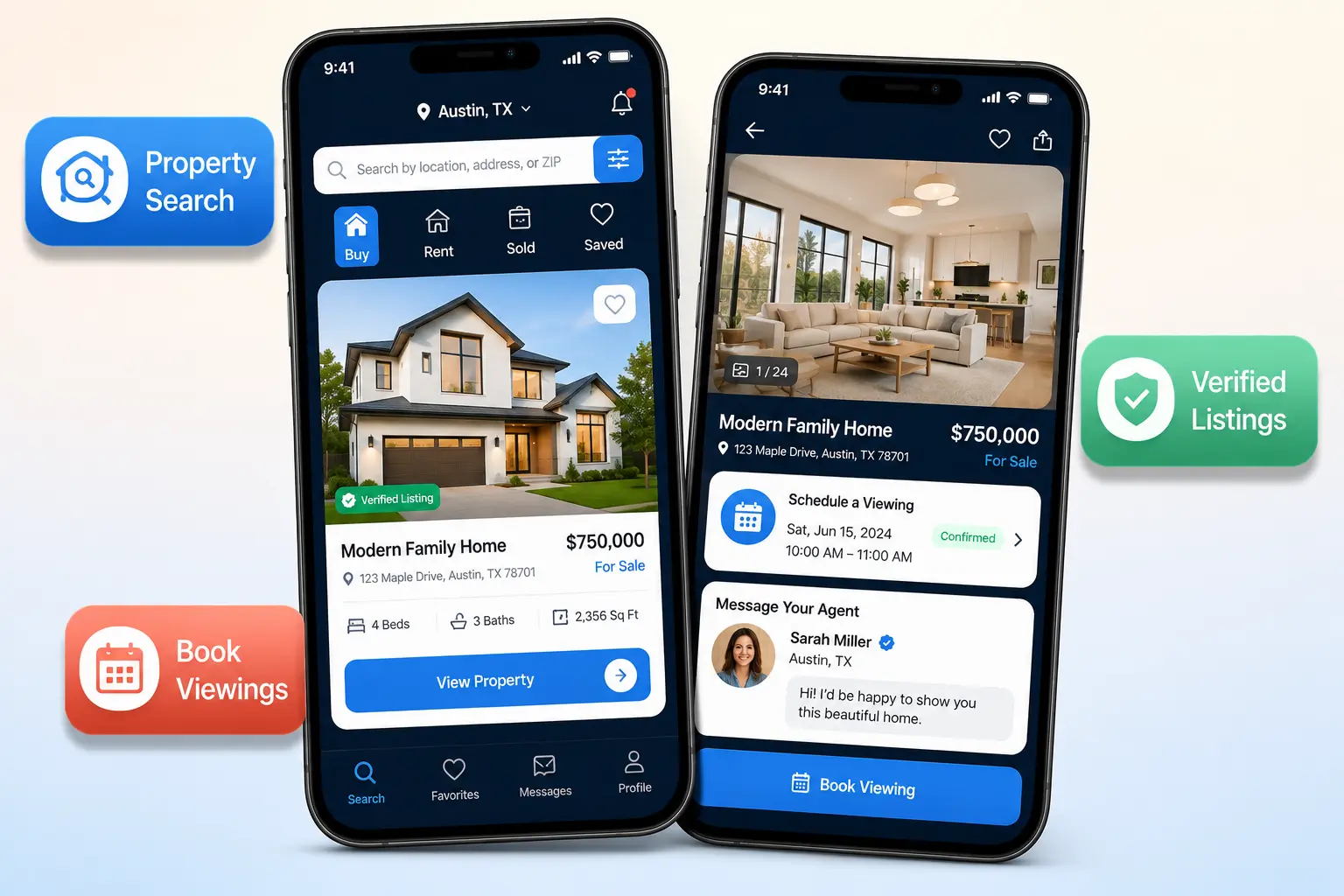 Zillow clone app interface by Xpertz.io